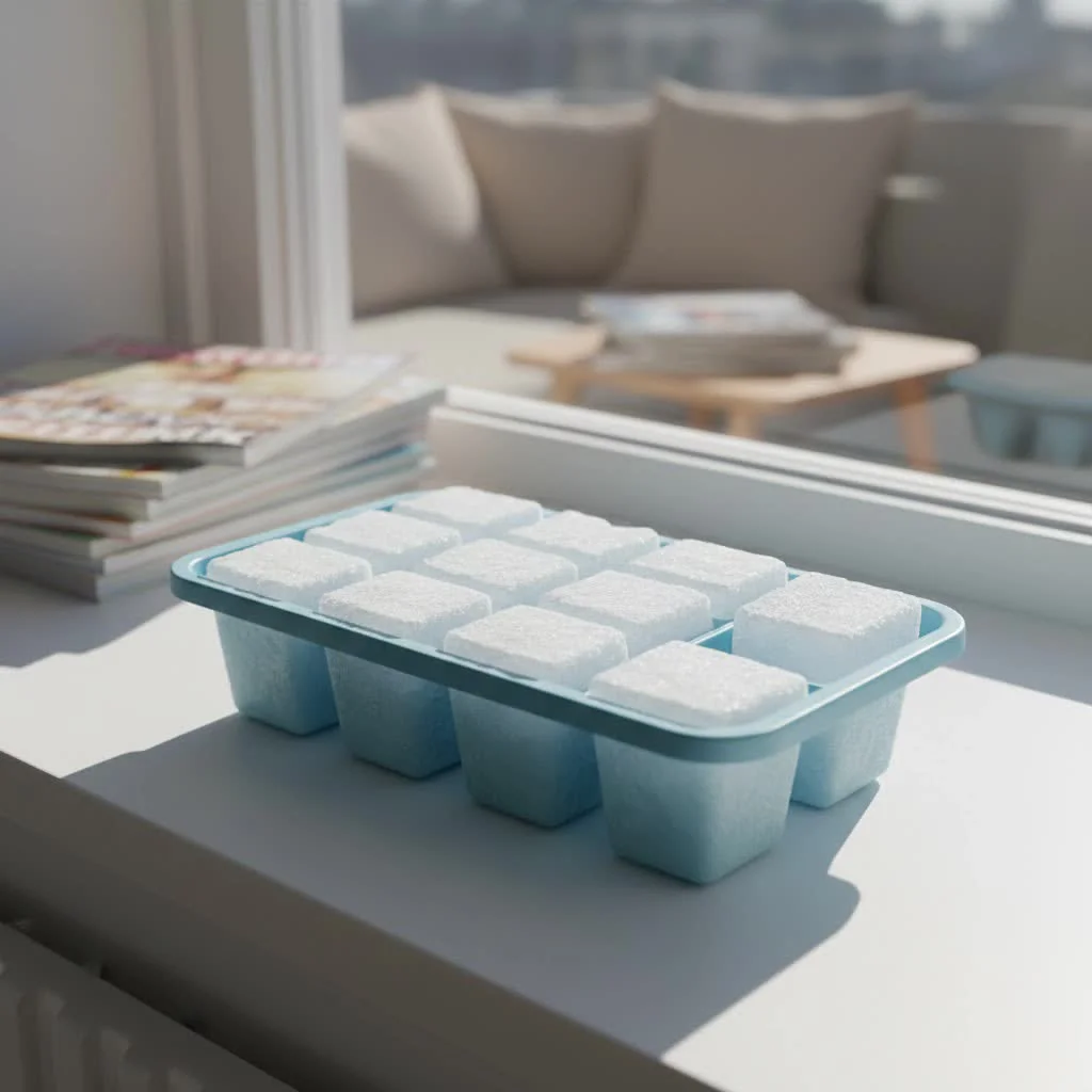 Ice cube tray with silicone lid for spill prevention