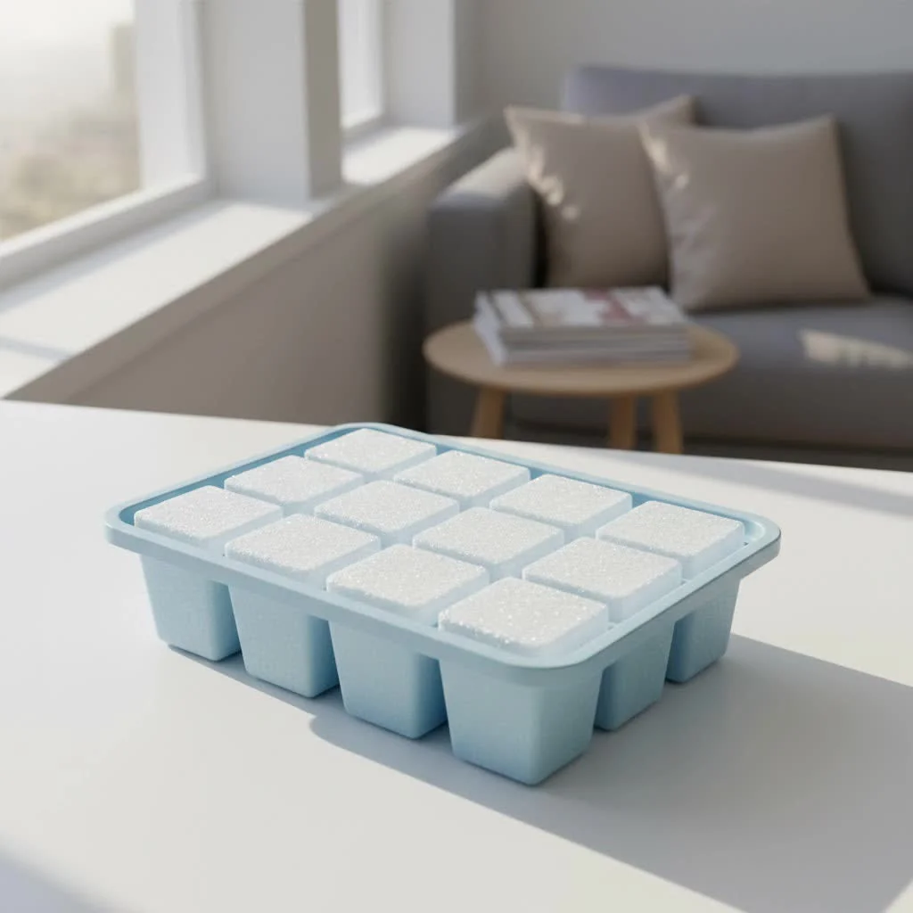 Ice cube trays with lids prevent spills and odors