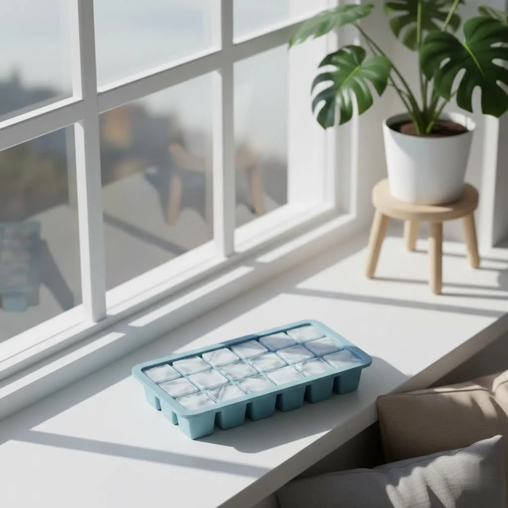 Ice trays with covers prevent spills and odors