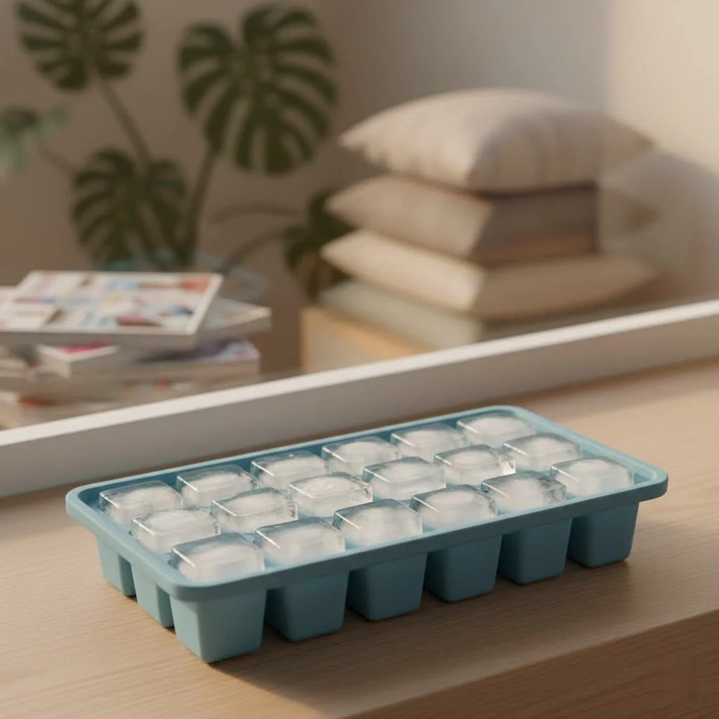 W&P Peak Silicone Everyday Ice Tray with lid and ice cubes