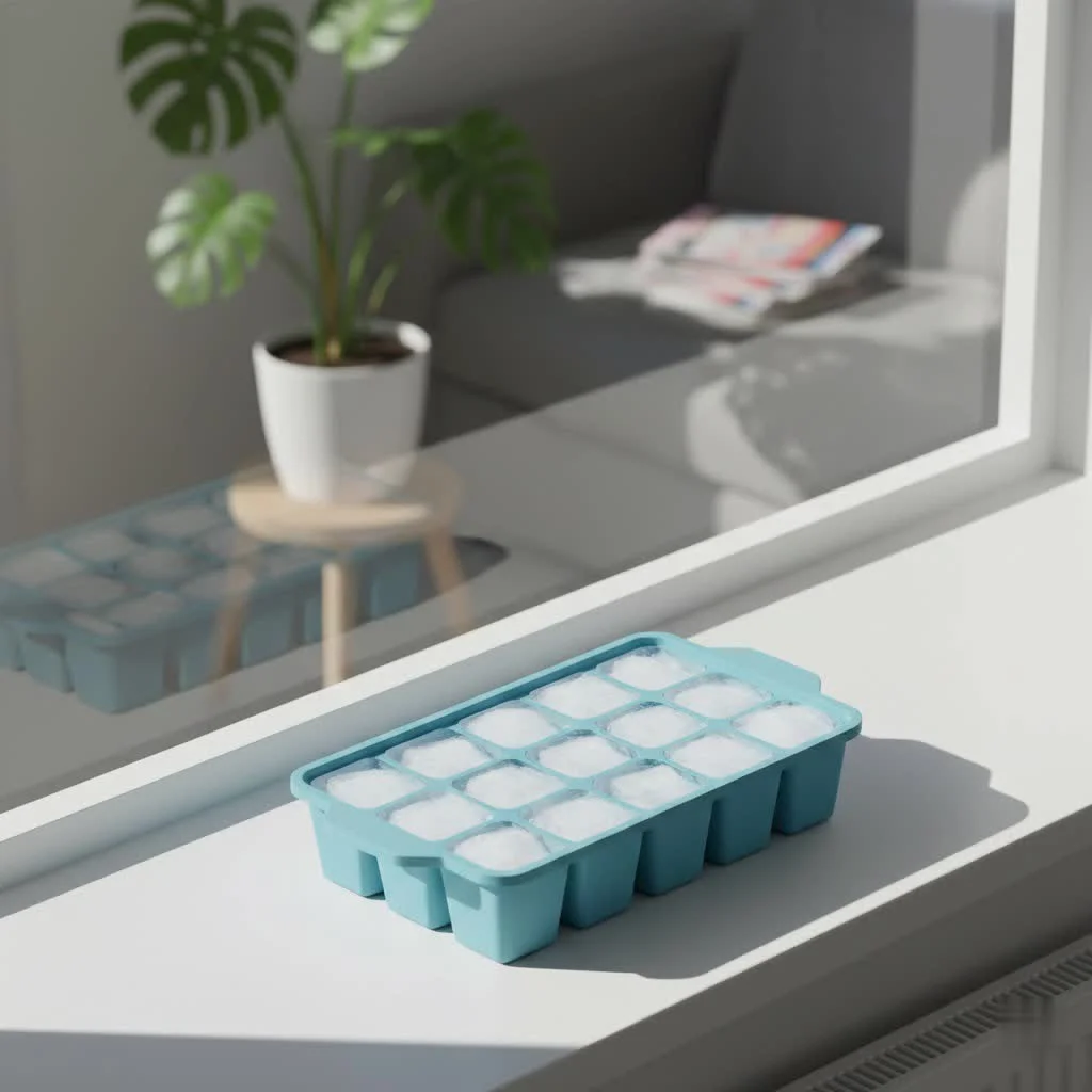 Various types of ice cube trays for beverages